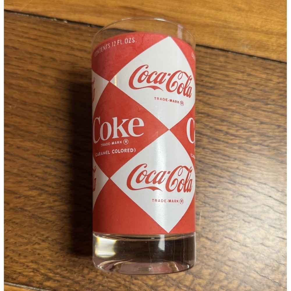 Vintage COCA-COLA‎ Drinking Glass with  Diamond Pattern